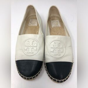 Tory Burch Black and Cream Espadrilles size 8.5